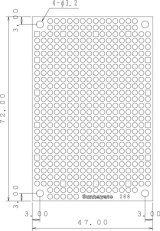 ユニバーサル基板 片面・紙フェノール1.6t・72×47mm