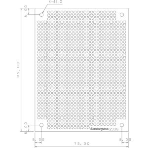 画像: ユニバーサル基板 片面・ガラスコンポジット1.2t・95×72mm